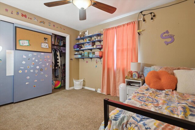 2726 Horton Ct, Niles, MI 49120 - carpeted bedroom with a closet and a ceiling fan