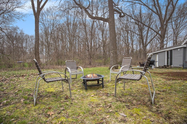 6280 Gleason Rd, Saugatuck, MI 49453 - view of yard featuring a fire pit