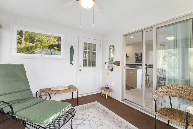 9458 Edwin Markham Rd, Brooklyn, MI 49230 - living area with ceiling fan