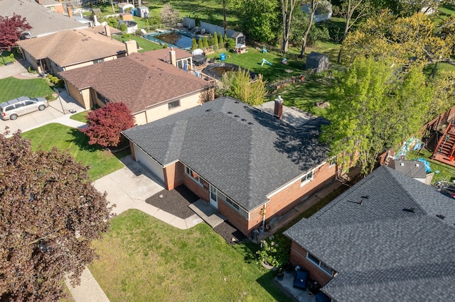 aerial view of property and surrounding area