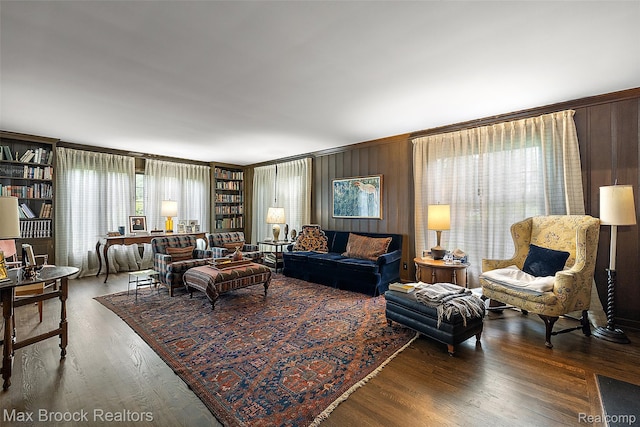 3287 Bradway Blvd, Bloomfield Hills, MI 48301 - living area with wood finished floors and wooden walls