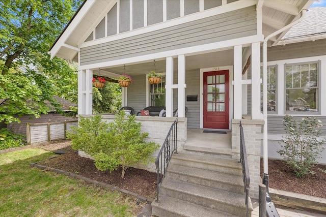 property entrance with a porch