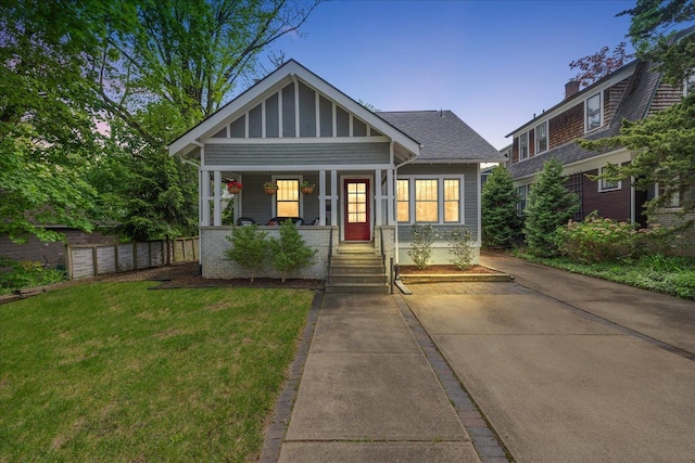 view of front of property with a porch