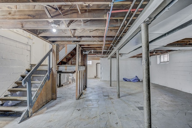 18613 Santa Rosa Dr, Detroit, MI 48221 - basement with stairs