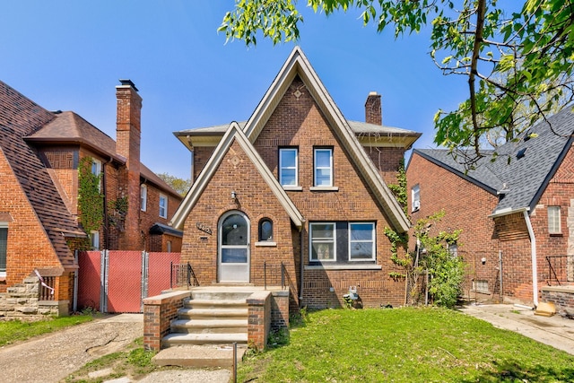 18613 Santa Rosa Dr, Detroit, MI 48221 - english style home with brick siding and a chimney