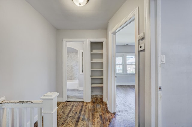 18644 Santa Rosa Dr, Detroit, MI 48221 - corridor with wood finished floors and baseboards