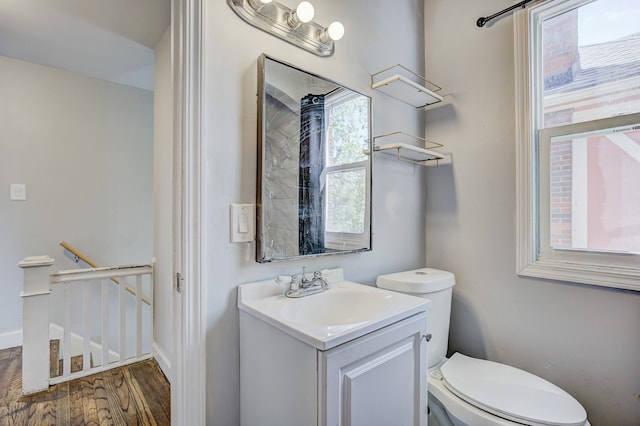 18644 Santa Rosa Dr, Detroit, MI 48221 - bathroom featuring plenty of natural light, wood finished floors, toilet, and vanity