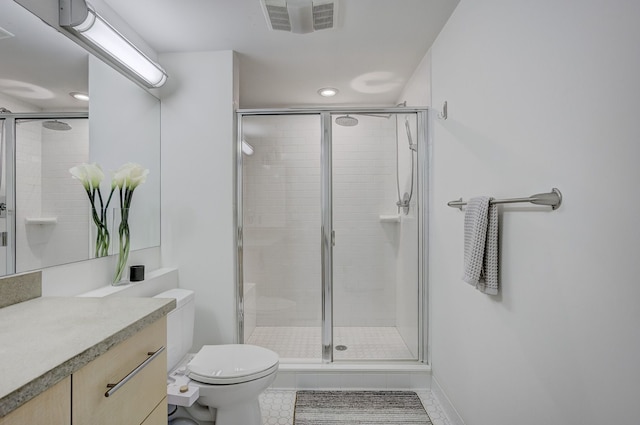 111 N Main St Unit 209, Royal Oak, MI 48067 - full bath featuring a shower stall, tile patterned floors, toilet, and vanity