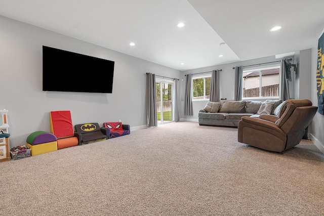 2034 Sienna St, Kalamazoo, MI 49009 - living room featuring carpet floors, recessed lighting, and baseboards