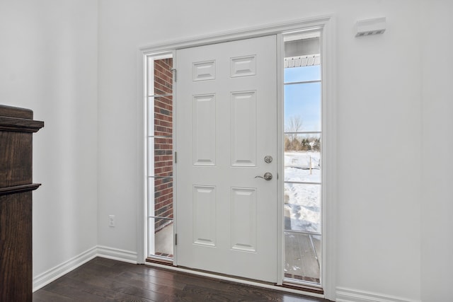 20859 Hasenclever Dr, South Lyon, MI 48178 - entrance foyer featuring baseboards and dark wood-style flooring