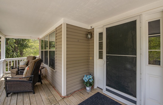 wooden deck with a porch