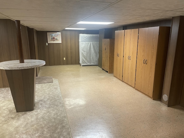 950 Raymond St, Ann Arbor, MI 48103 - finished below grade area with light floors and wooden walls