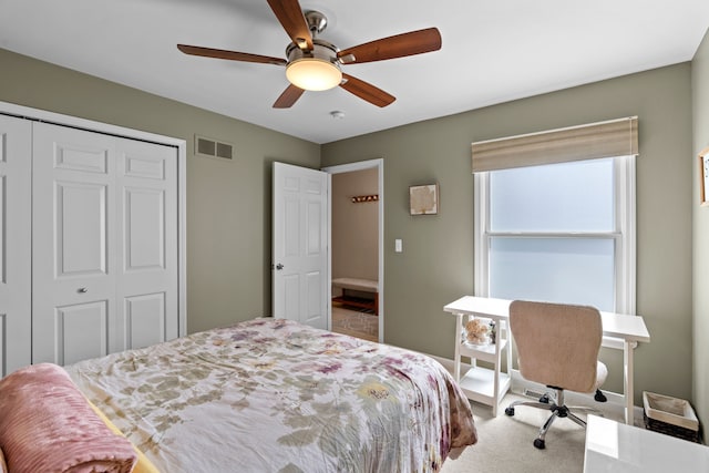363 Vester St, Ferndale, MI 48220 - bedroom with a closet, a ceiling fan, and baseboards