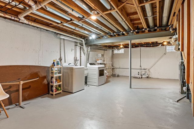 363 Vester St, Ferndale, MI 48220 - unfinished basement with washing machine and clothes dryer