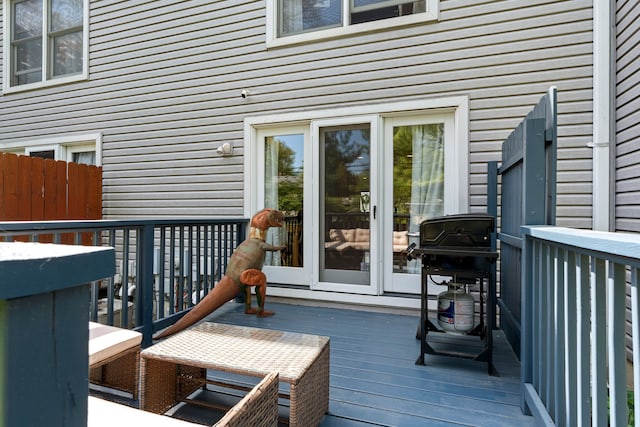 363 Vester St, Ferndale, MI 48220 - wooden terrace with a grill