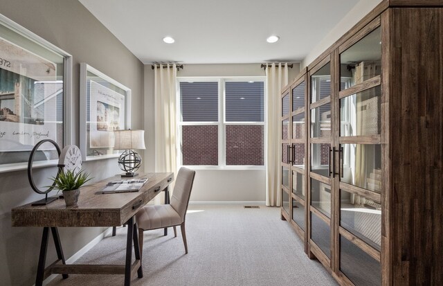 50279 Cromwell St, Canton, MI 48188 - home office featuring light carpet, baseboards, and recessed lighting