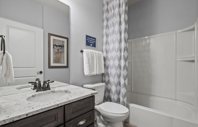 50279 Cromwell St, Canton, MI 48188 - full bathroom featuring toilet, vanity, and shower / bath combination with curtain