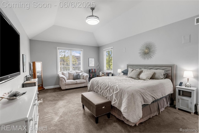 8320 Misty Mdws, Grand Blanc, MI 48439 - carpeted bedroom with vaulted ceiling and baseboards