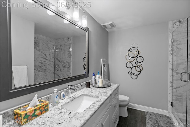 8320 Misty Mdws, Grand Blanc, MI 48439 - full bath with vanity, a marble finish shower, toilet, and baseboards