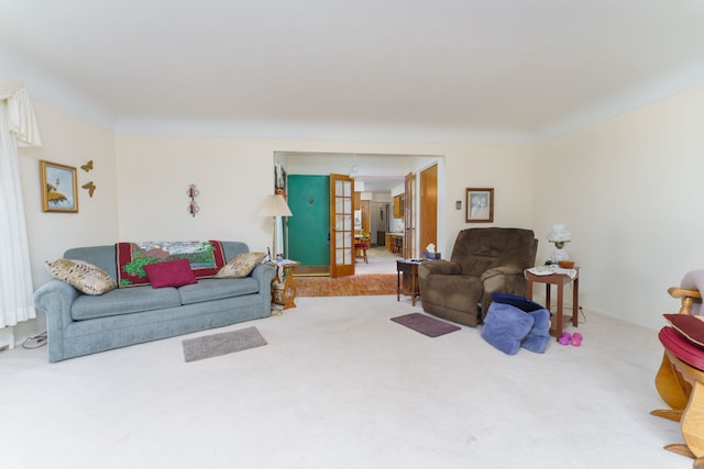 3683 Elmwood, Vassar, MI 48768 - carpeted living room with french doors