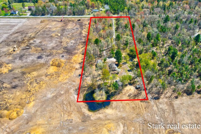 3339 N Weber Rd, Muskegon, MI 49445 - aerial view of property's location featuring property boundaries highlighted