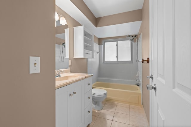 50631 Newcastle Dr, Chesterfield, MI 48047 - bathroom featuring tile patterned flooring, shower / washtub combination, toilet, and vanity