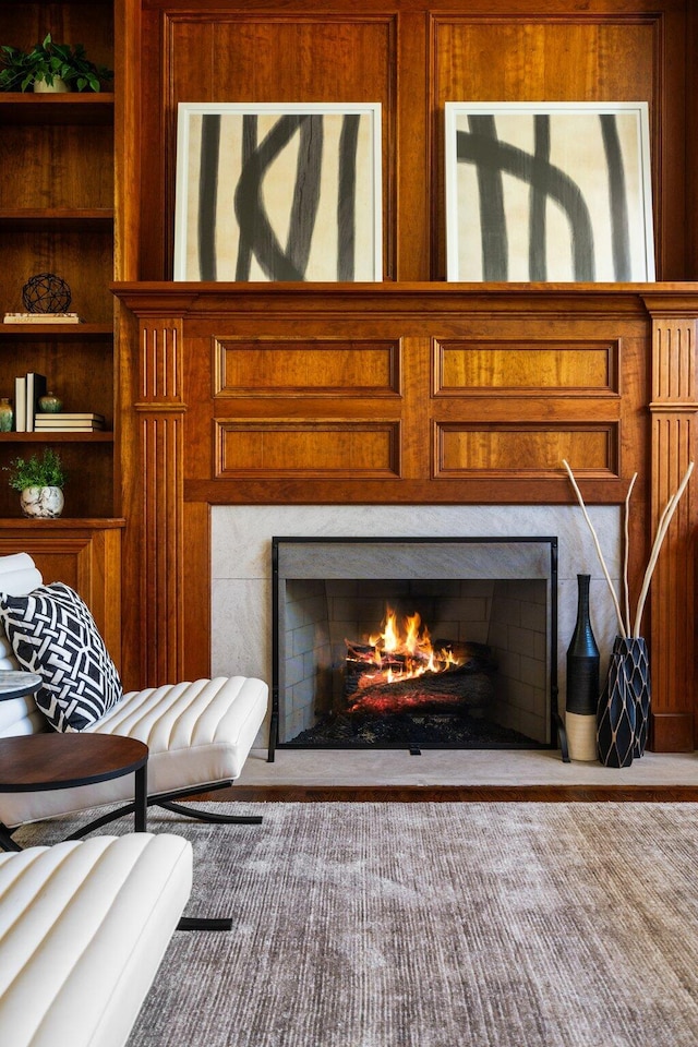 1303 Towsley Ln, Ann Arbor, MI 48105 - detailed view of a lit fireplace