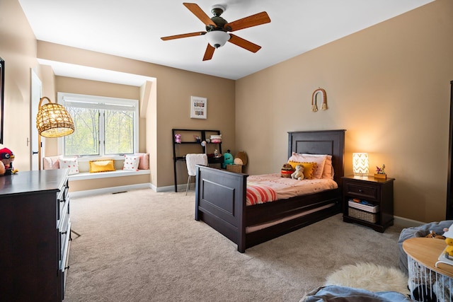 1303 Towsley Ln, Ann Arbor, MI 48105 - bedroom with carpet, baseboards, and ceiling fan