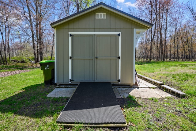 view of shed
