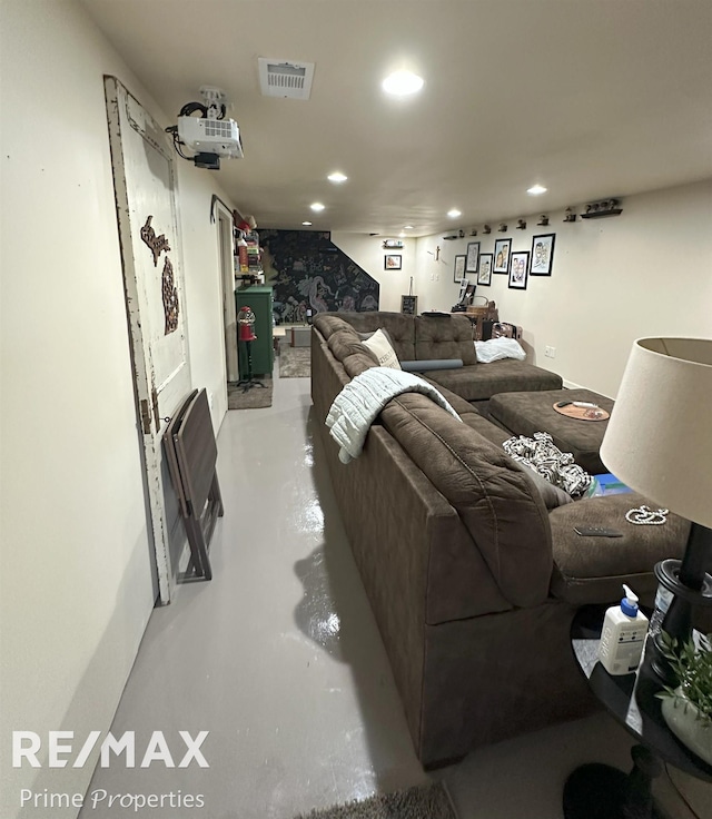 1321 Rollins St, Grand Blanc, MI 48439 - cinema room with concrete flooring and recessed lighting