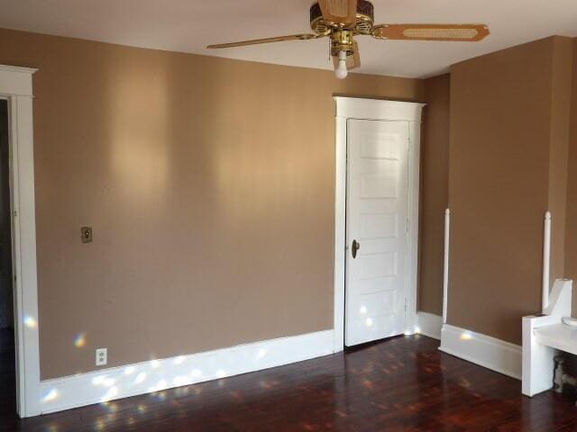 31 Orchard Pl, Battle Creek, MI 49017 - empty room featuring baseboards, ceiling fan, and wood finished floors