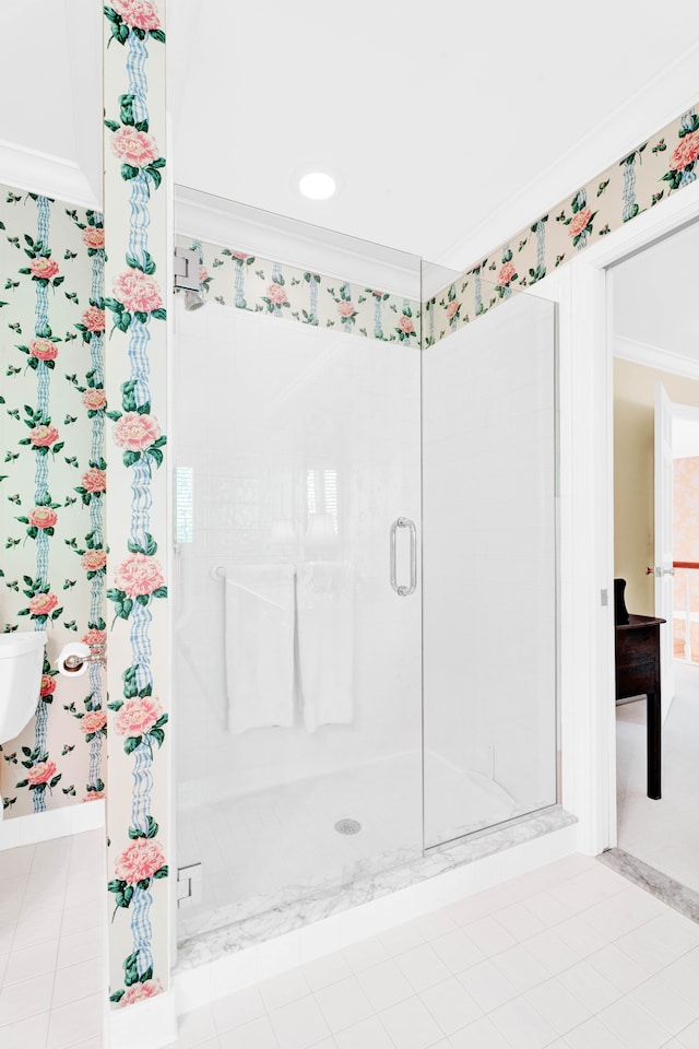 22366 Valley Oaks Dr, Beverly Hills, MI 48025 - full bath with crown molding and a stall shower