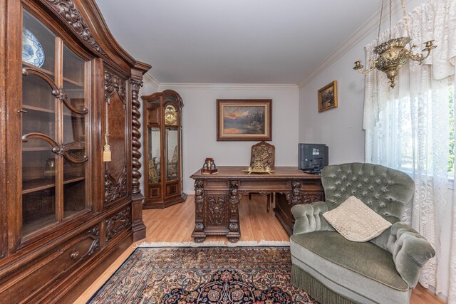 5835 S Ashford Way, Ypsilanti, MI 48197 - office area featuring ornamental molding and wood finished floors