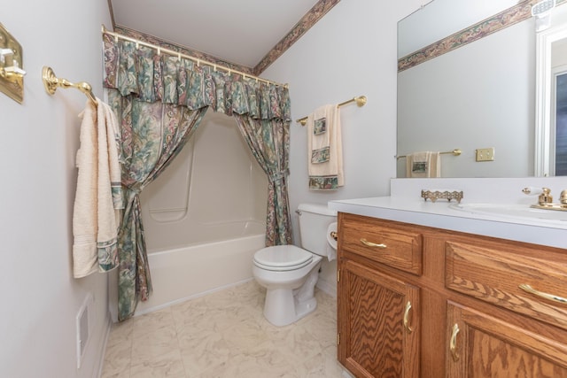5835 S Ashford Way, Ypsilanti, MI 48197 - bathroom with toilet, vanity, and shower / bath combo with shower curtain