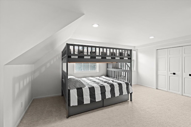 3767 Carrie Ln, Walled Lake, MI 48390 - carpeted bedroom with recessed lighting, a closet, and baseboards