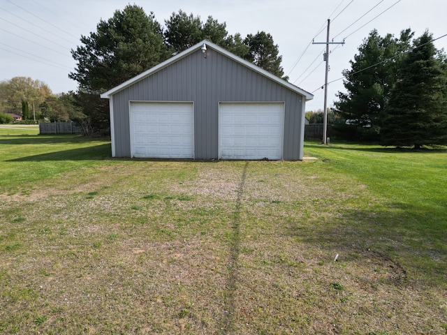 view of detached garage