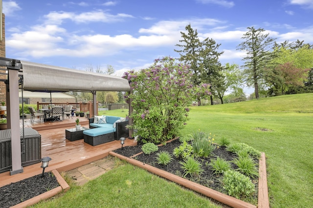 744 Lockmoore Ct, Rochester Hills, MI 48307 - view of yard featuring outdoor dining area, a deck, and an outdoor living space