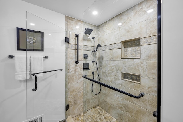 744 Lockmoore Ct, Rochester Hills, MI 48307 - full bathroom with a tile shower and recessed lighting