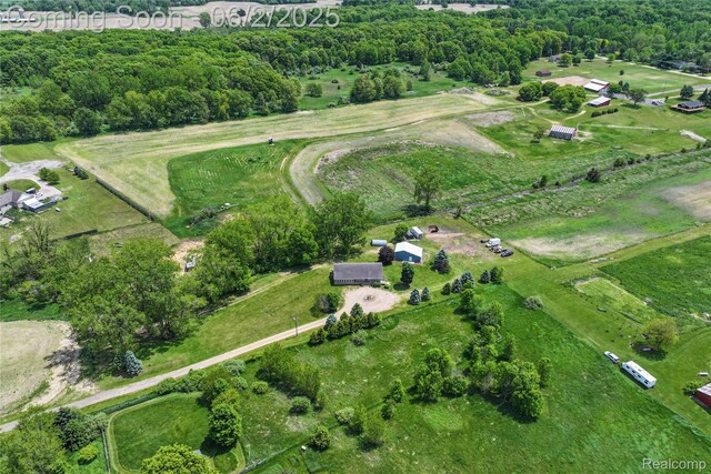 3749 Chase Lake Rd, Howell, MI 48855 - aerial view of property and surrounding area with rural landscape