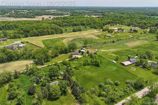 3749 Chase Lake Rd, Howell, MI 48855 - aerial view of property's location featuring rural landscape and a forest