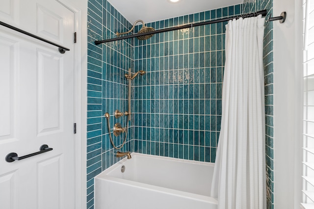 full bath featuring shower / bath combo