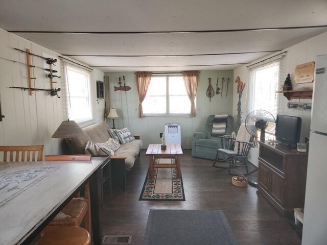 1631 W Lone Pine Rd, Baldwin, MI 49304 - living area featuring dark wood-style floors
