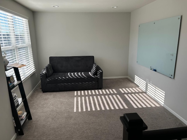 31065 Tremont Ln, Franklin, MI 48025 - sitting room with carpet flooring, baseboards, and recessed lighting