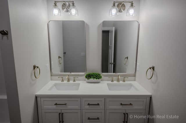 full bathroom with double vanity