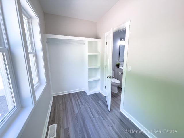 8828 Division Ave S, Byron Center, MI 49315 - walk in closet with dark wood finished floors