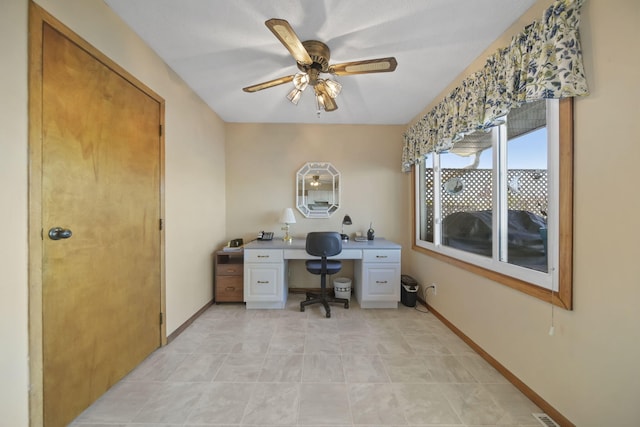 555 S Lakeside Dr, Michigan Center, MI 49254 - office space featuring ceiling fan and baseboards