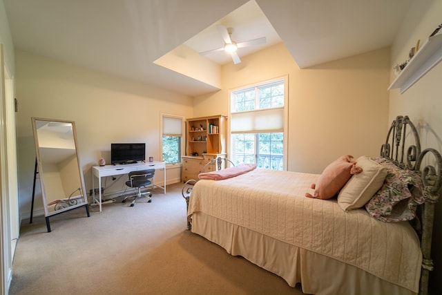 8307 Granite Ct, Dexter, MI 48130 - bedroom featuring multiple windows, carpet flooring, ceiling fan, and baseboards