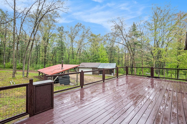 1977 E 40th St, White Cloud, MI 49349 - view of wooden terrace