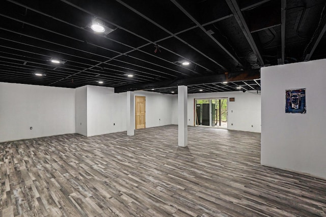 1977 E 40th St, White Cloud, MI 49349 - basement featuring wood finished floors