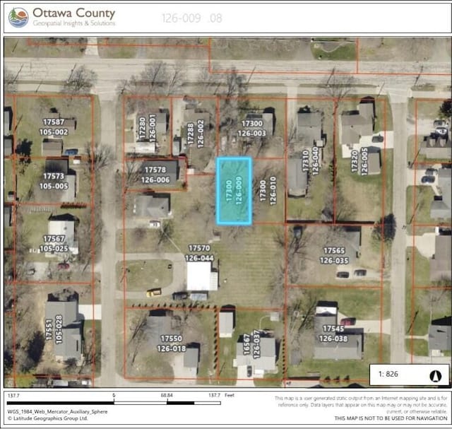 aerial overview of property's location with property boundaries highlighted
